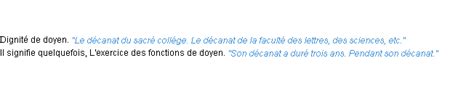 dcanyt|Définitions : décanat .